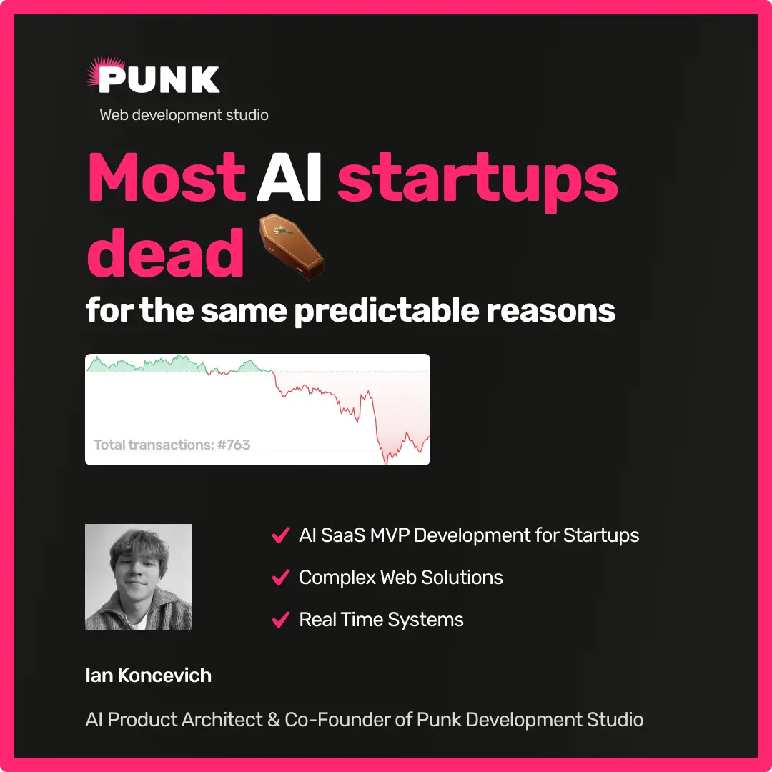 Most AI startups fail for the same predictable reasons.Blog post by Ian Koncevich